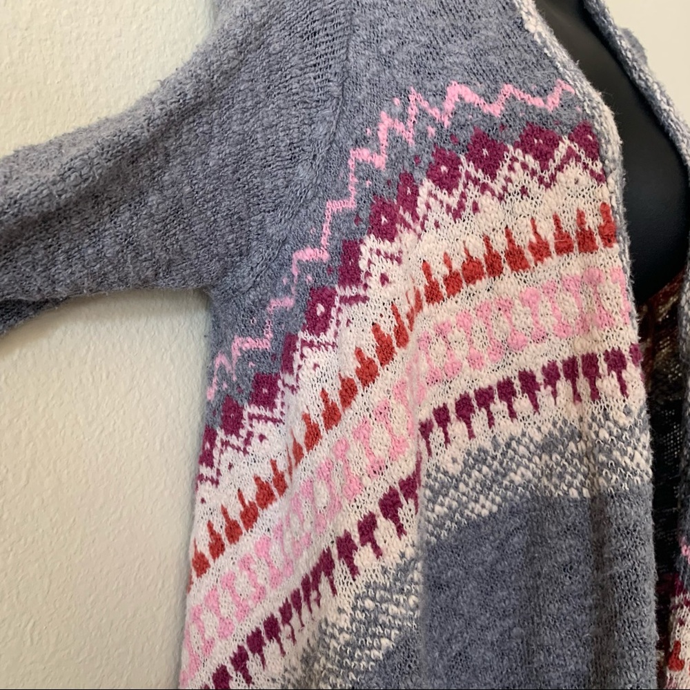 Mossimo Asymmetric Multicolor Open Knit Cardigan - Picture 4 of 7